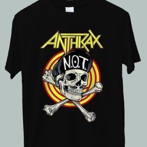 Anthrax Heavy Metal T-Shirt Skull Graphic Vintage Metal Band Tee 92
